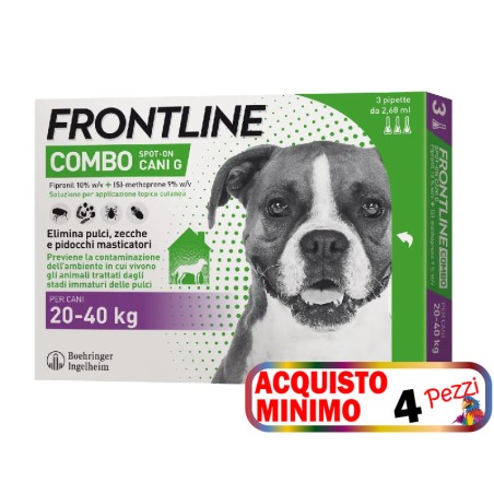 FRONTLINE FRONTLINE COMBO SPOT ON CANI 20-40 3 PIPETTE acquisto minimo 4pz