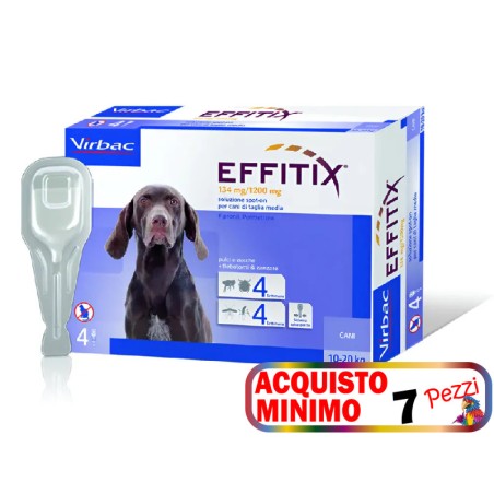 VIRBAC EFFITIX 4 PIPETTE CANI 10-20 KG acquisto minimo 7pz