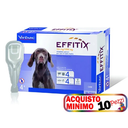 VIRBAC EFFITIX 4 PIPETTE CANI 10-20 KG acquisto minimo 10pz