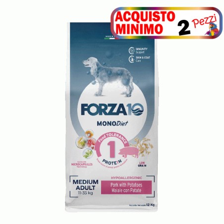 SANYPET FORZA 10 SECCO CANE MEDIUM DIET AL MAIALE PATATE 12KG