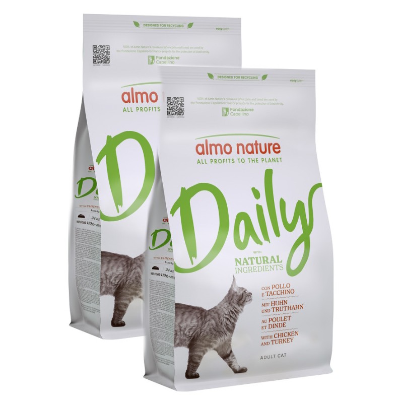 ALMO NATURE DAILY CAT KG.12 POLLO E TACCHINO ***prezzo riferito al singolo sacco***