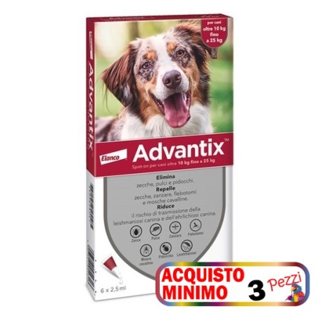 ELANCO ADVANTIX 10-25 KG 6 PIPETTE*acquisto minimo 3pz*