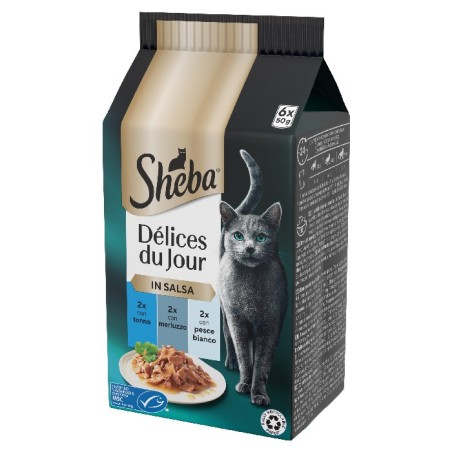 MARS SHEBA DU JOUR TONNO MERLUZZO PESCE BIANCO SALSA 6X50 GR