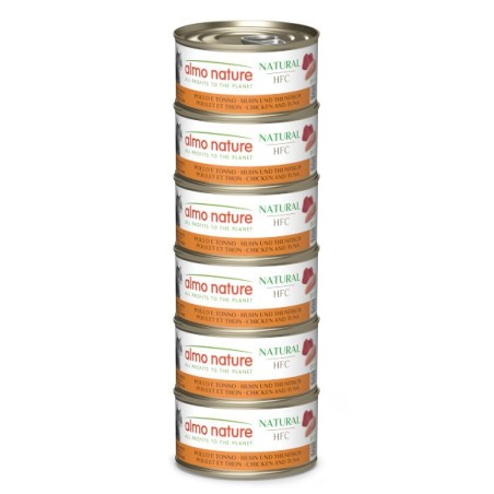 ALMO ALMO NATURE GR.70 TONNO E POLLO X6 lattine