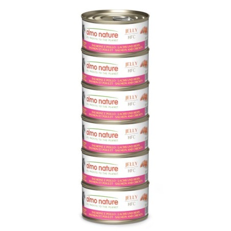 ALMO ALMO NATURE GR.70 JELLY SALMONE E POLLO X6 lattine