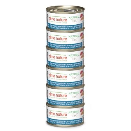 ALMO ALMO NATURE GR.70 TONNO POLLO E FORMAGGIO X6 lattine