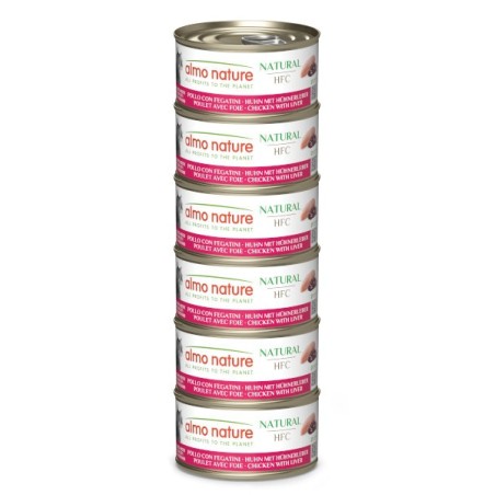 ALMO ALMO NATURE GR.70 POLLO E FEGATO X6 lattine