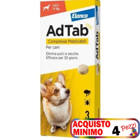 ELANCO AdTab COMPRESSE MASTICABILI PER Cani da 5,5 – 11 Kg  *acquisto minimo 4pz*