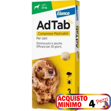 ELANCO AdTab COMPRESSE MASTICABILI PER Cani da 11 – 22 Kg *acquisto minimo 4pz*