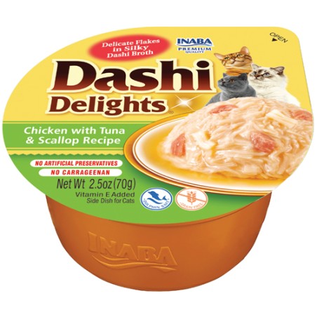 INABA DASHI DELIGHTS POLLO TONNO CAPESANTE GR 70