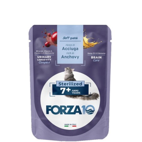 SANYPET FORZA 10 softpatè bustina 80gr STERILIZED 7+ ACCIUGA