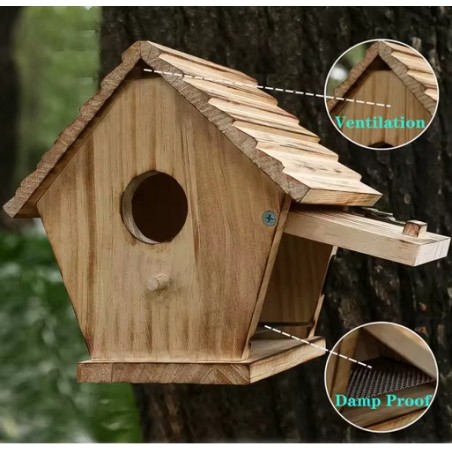  REX CASETTA IN LEGNO PER UCCELLI LIBERI H3