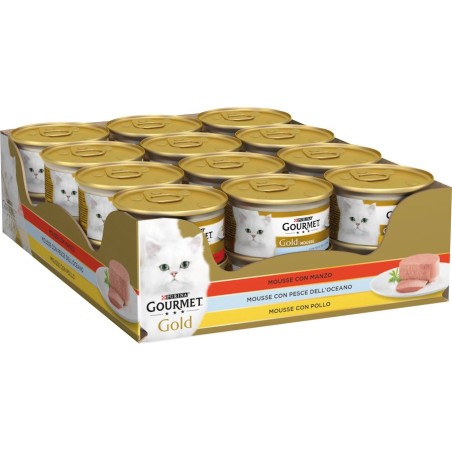 NESTLE' GOURMET GOLD MOUSSE 24 PEZZI ASSORTITI (0,48 AL PEZZO)