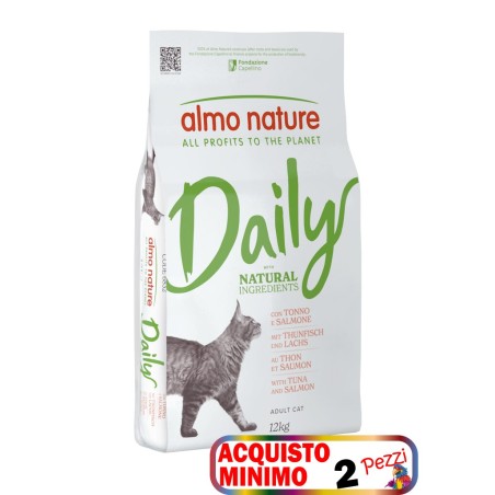 ALMO ALMO NATURE DAILY CAT KG.12 SALMONE E TONNO *acquisto minimo 2pz*