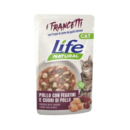 LIFE PET CARE LIFE CAT TRANCETTI 55gr POLLO FEGATINI E CUORI DI POLLO