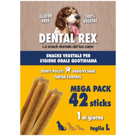 AZ PET PRODUCTION DENTAL REX taglia large MEGAPACK 42 sticks