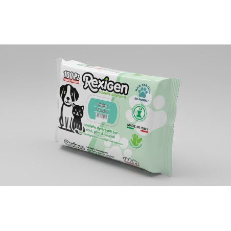 AZ PET PRODUCTION REXigien SALVIETTE TALCO 100pz grande formato
