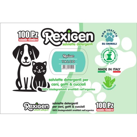 AZ PET PRODUCTION REXigien SALVIETTE TALCO 100pz grande formato