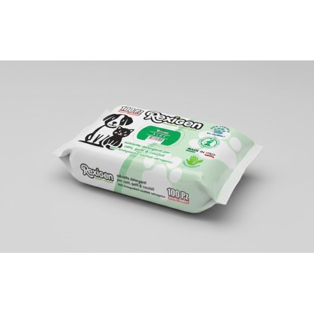 AZ PET PRODUCTION REXigien SALVIETTE ALOE 100pz grande formato