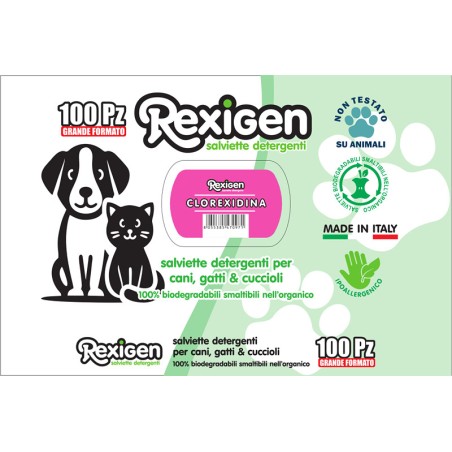 AZ PET PRODUCTION REXigien SALVIETTE CLOREXIDINA 100pz grande formato