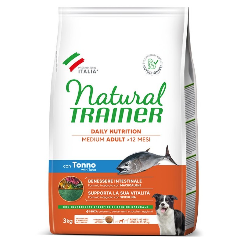 TRAINER DOG NATURAL ADULT MEDIUM TONNO E RISO KG.12