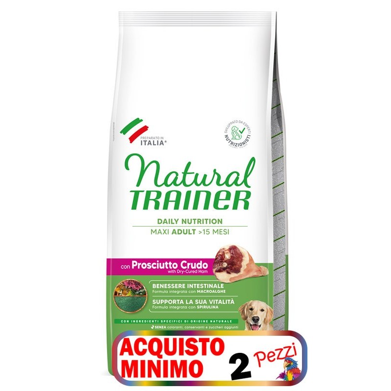 TRAINER DOG NATURAL ADULT MAXI PROSCIUTTO KG 12 *acquisto minimo 2pz*
