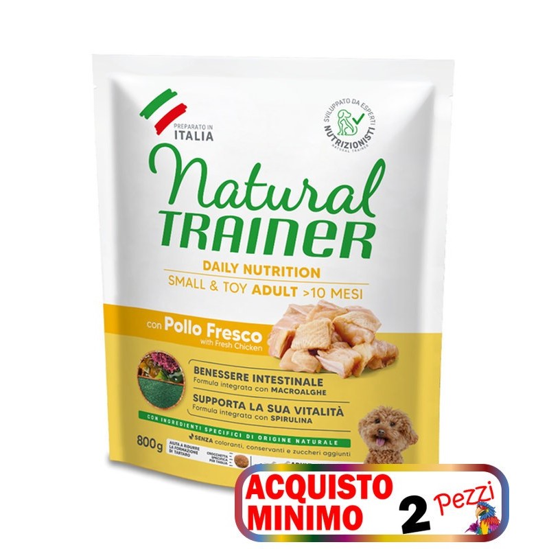 TRAINER NATURAL ADULT SMALL&TOY CON POLLO FRESCO E RISO KG.7 *acquisto minimo 2 sacchi*