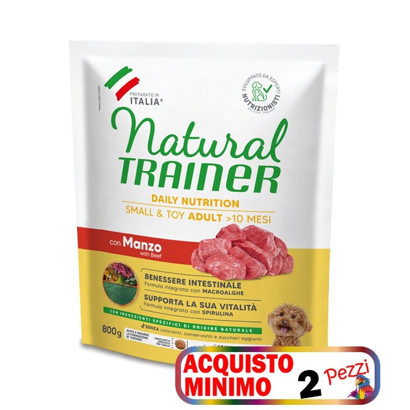 TRAINER NATURAL ADULT SMALL&TOY CON MANZO E RISO KG.7 *acquisto minimo 2 sacchi*