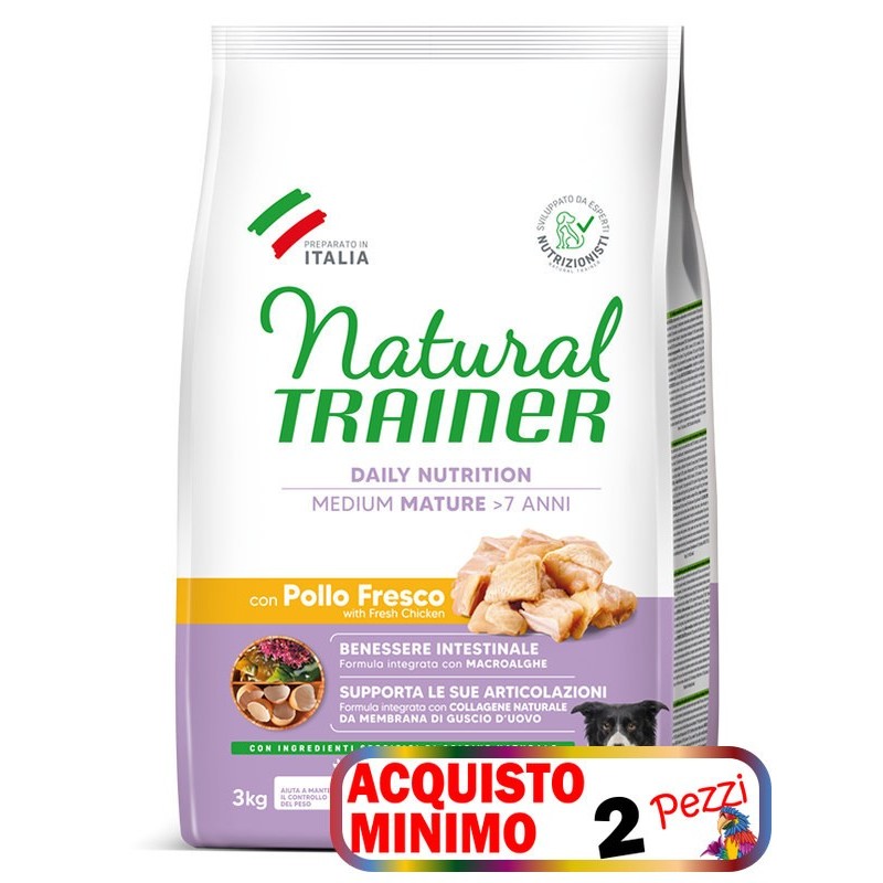 TRAINER DOG NATURAL MATURITY MEDIUM CON POLLO FRESCO KG 12 **acquisto minimo 2 sacchi*