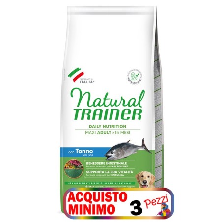TRAINER DOG NATURAL ADULT MAXI TONNO KG 12 *acquisto minimo 3 sacchi*
