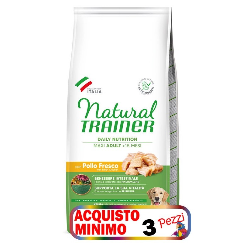 TRAINER DOG NATURAL ADULT MAXI POLLO KG 12 *acquisto minimo 3 sacchi*