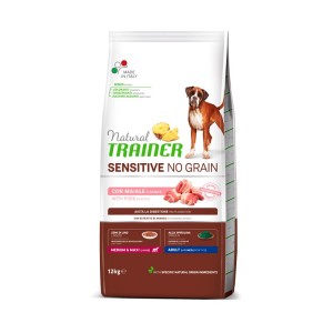 TRAINER SENSITIVE NO GRAIN ADULT MEDIUM&MAXI MAIALE E PATATE KG. 12