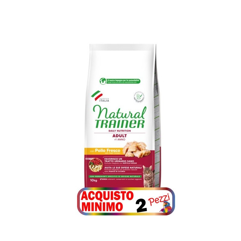 TRAINER FELINE NATURAL ADULT POLLO KG 10 *acquisto minimo 2 sacchi*