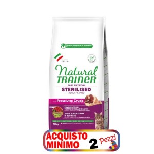 TRAINER FELINE STERILISED PROSCIUTTO CRUDO 10KG *acquisto minimo 2 sacchi*