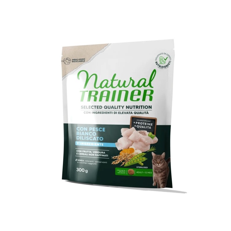 TRAINER CAT selected quality nutrition STERILISED PESCE BIANCO 300GR