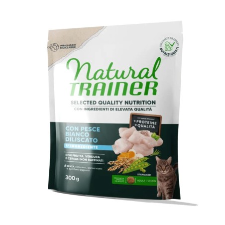 TRAINER CAT selected quality nutrition STERILISED PESCE BIANCO 300GR