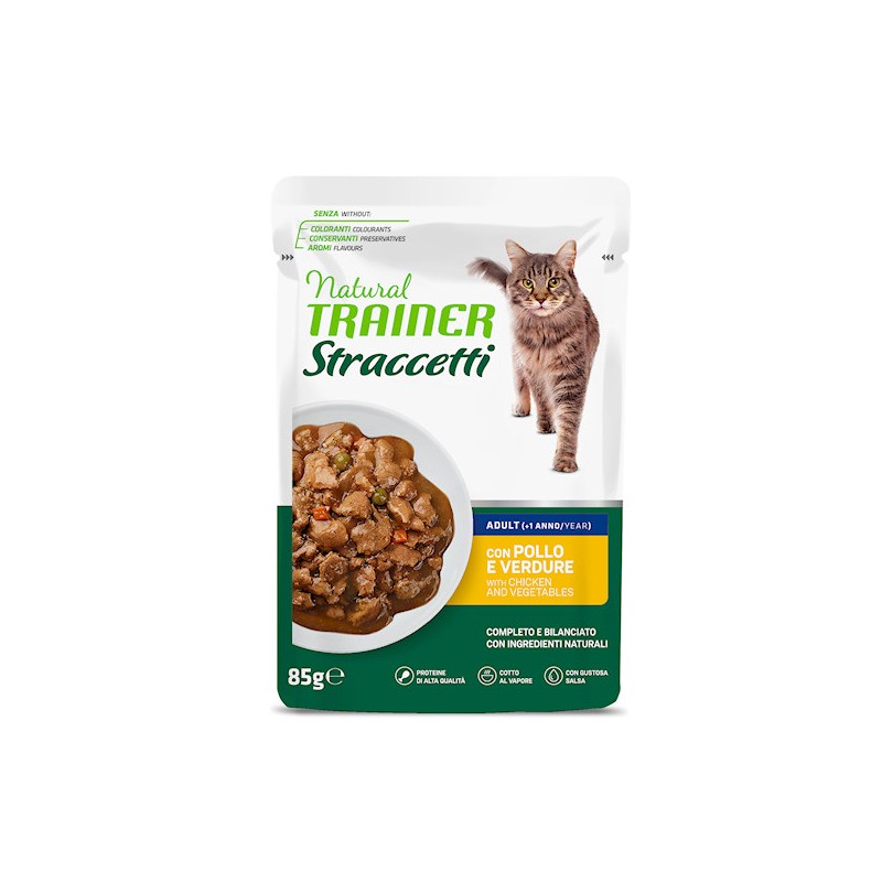 TRAINER CAT busta 85gr straccetti  ADULT POLLO