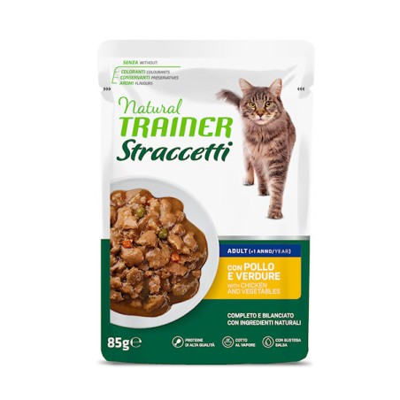 TRAINER CAT busta 85gr straccetti  ADULT POLLO