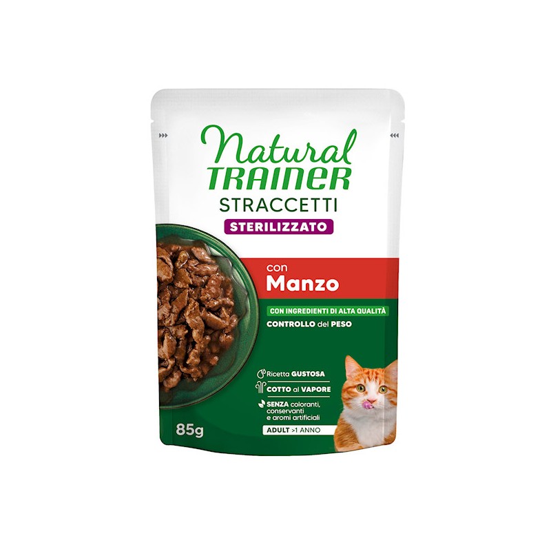 TRAINER CAT busta 85gr straccetti  STERILIZED MANZO