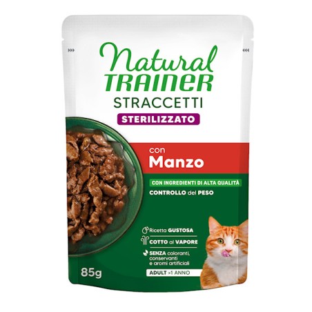 TRAINER CAT busta 85gr straccetti  STERILIZED MANZO