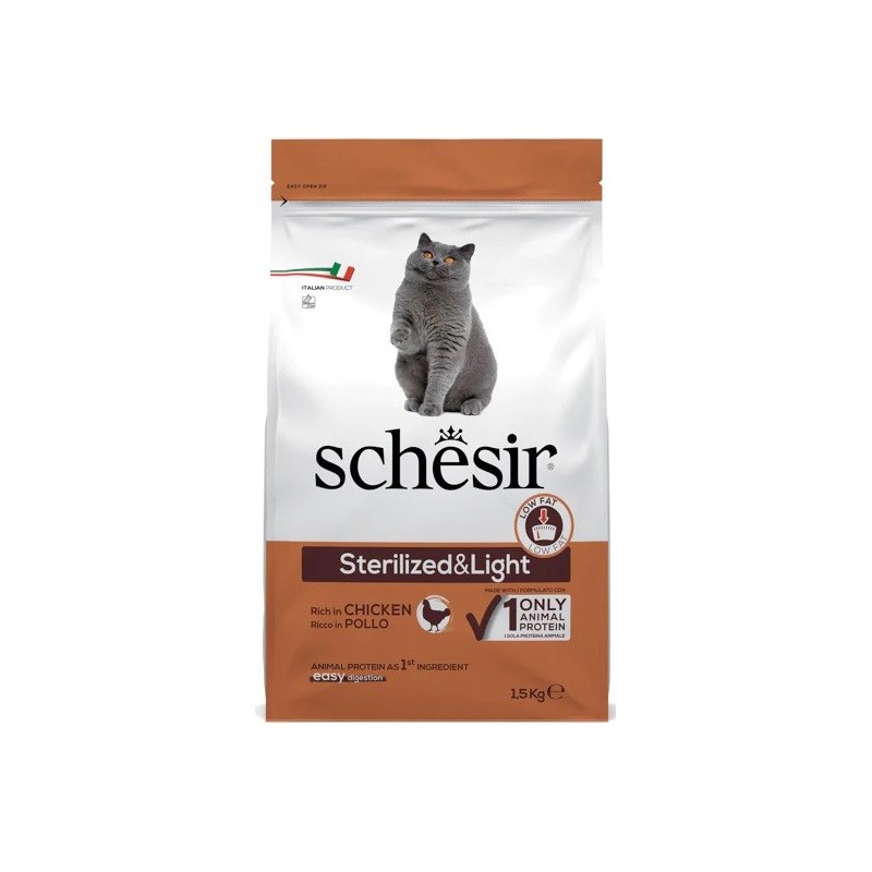 SCHESIR CROCC.KG.1,5 STERILIZED & LIGHT AL POLLO 