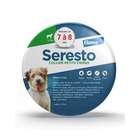 SERESTO SERESTO COLLARE ANTIPARASSITARIO PER CANI INFERIORI A 8 KG 1pz