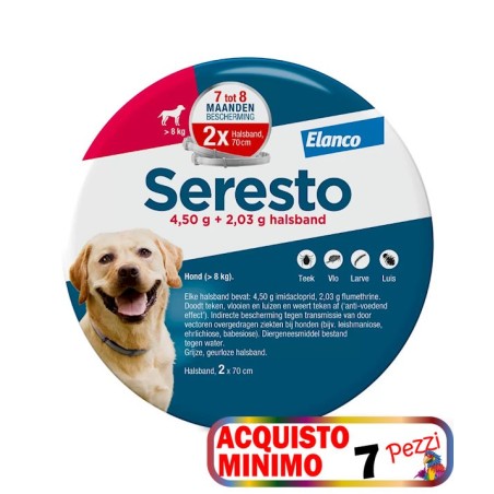 SERESTO SERESTO COLLARE ANTIPARASSITARIO PER CANI SUPERIORI A 8 KG  acquisto minimo 7pz