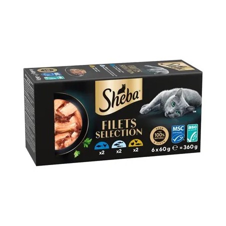 MARS SHEBA FILETS selection GR. 60 x 6 tonno pollo - pesce b. - pollame salmone