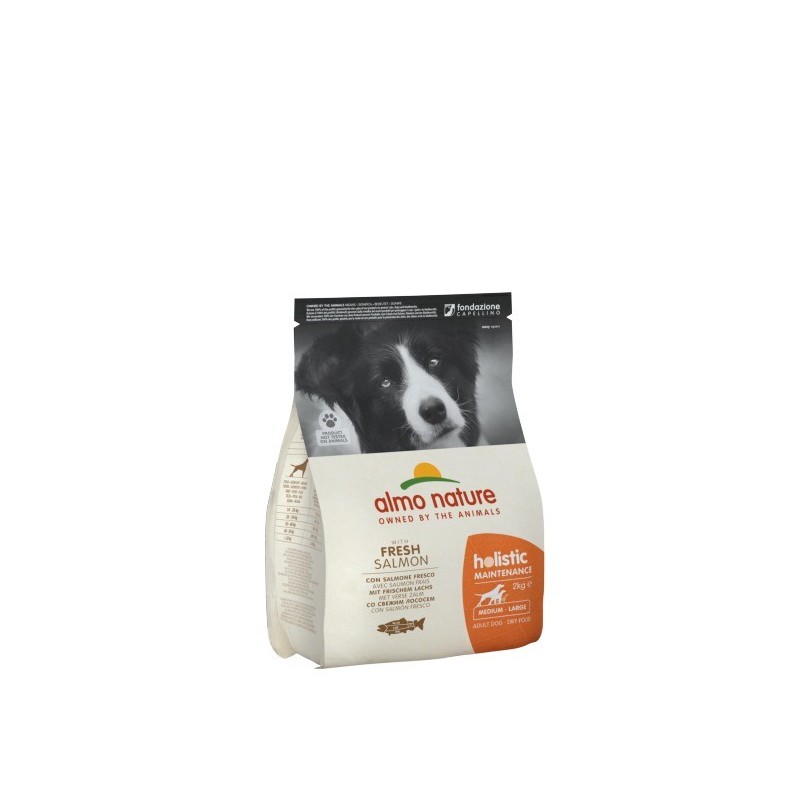 ALMO NATURE HOLISTIC CROQUETTES CANE ADULTO MEDIUM GUSTO SALMONE E RISO 2Kg ...