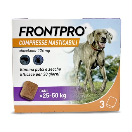 FRONTLINE FRONTPRO 25-50 kg 136mg 3 compresse masticabili
