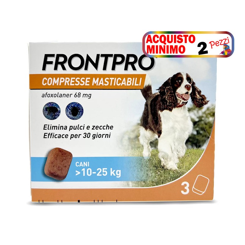 FRONTPRO 10-25 kg 68mg 3 compresse masticabili*acquisto minimo 2pz*