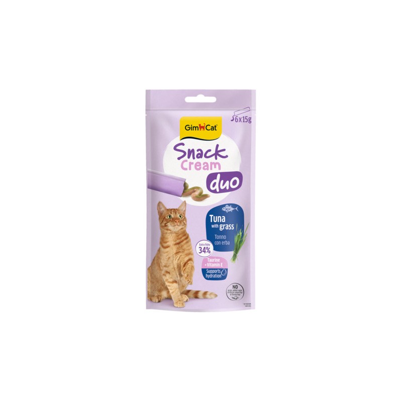 GIMCAT CREAM DUO Tonno con erba 6x15gr