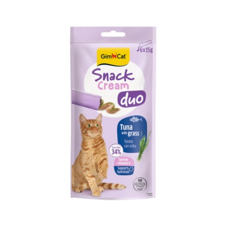 GIMCAT CREAM DUO Tonno con erba 6x15gr