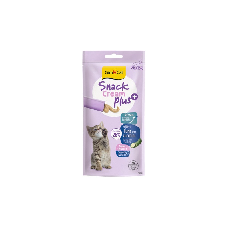 GIMCAT CREAM PLUS Tonno zucchine kitten 6x15gr